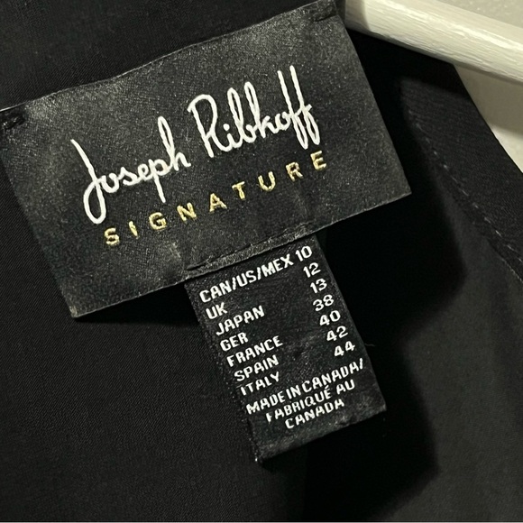 Joseph Ribkoff Signature Keyhole Neck Sheath Dress Style 223725 Gold Black - Picture 12 of 13